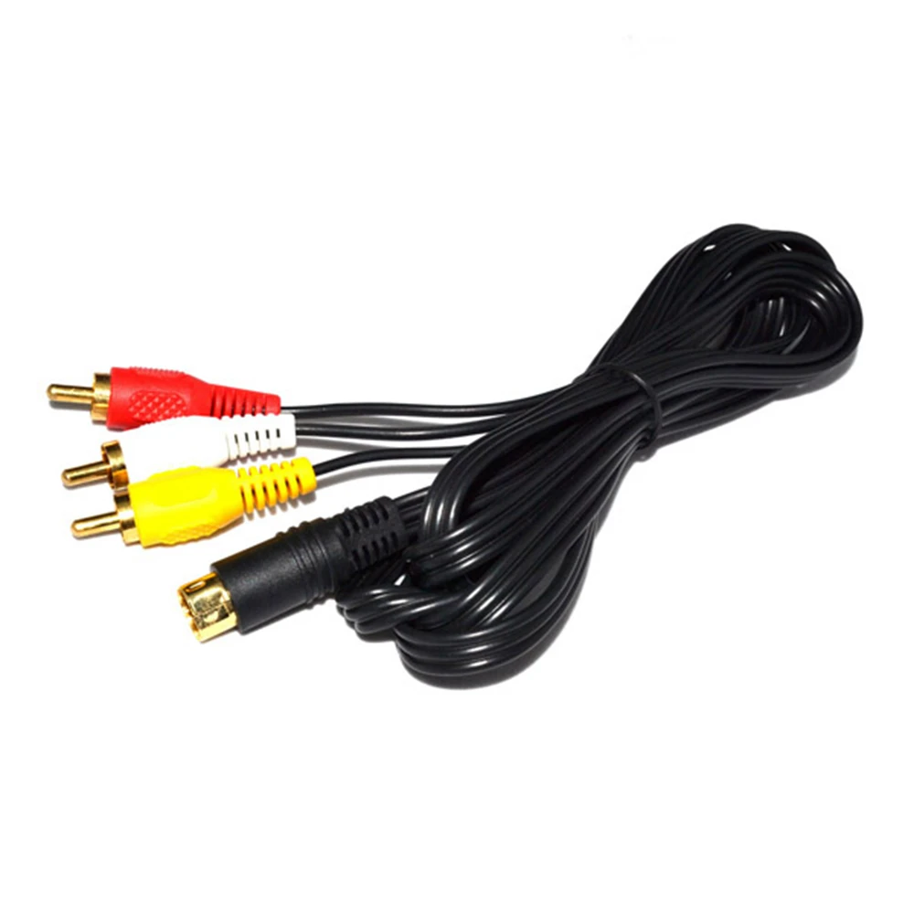 

Wholesale 1.8m 6FT Gold Plated AV RCA Video Audio A/V Composite Cable Cord Lead for Sega Saturn AV Cable, Black