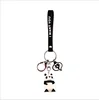 the geometric aspect creative cartoon lovely black and white bear resin coating a key chain