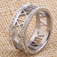 

European and American fashion Roman numerals ladies' ring with diamonds