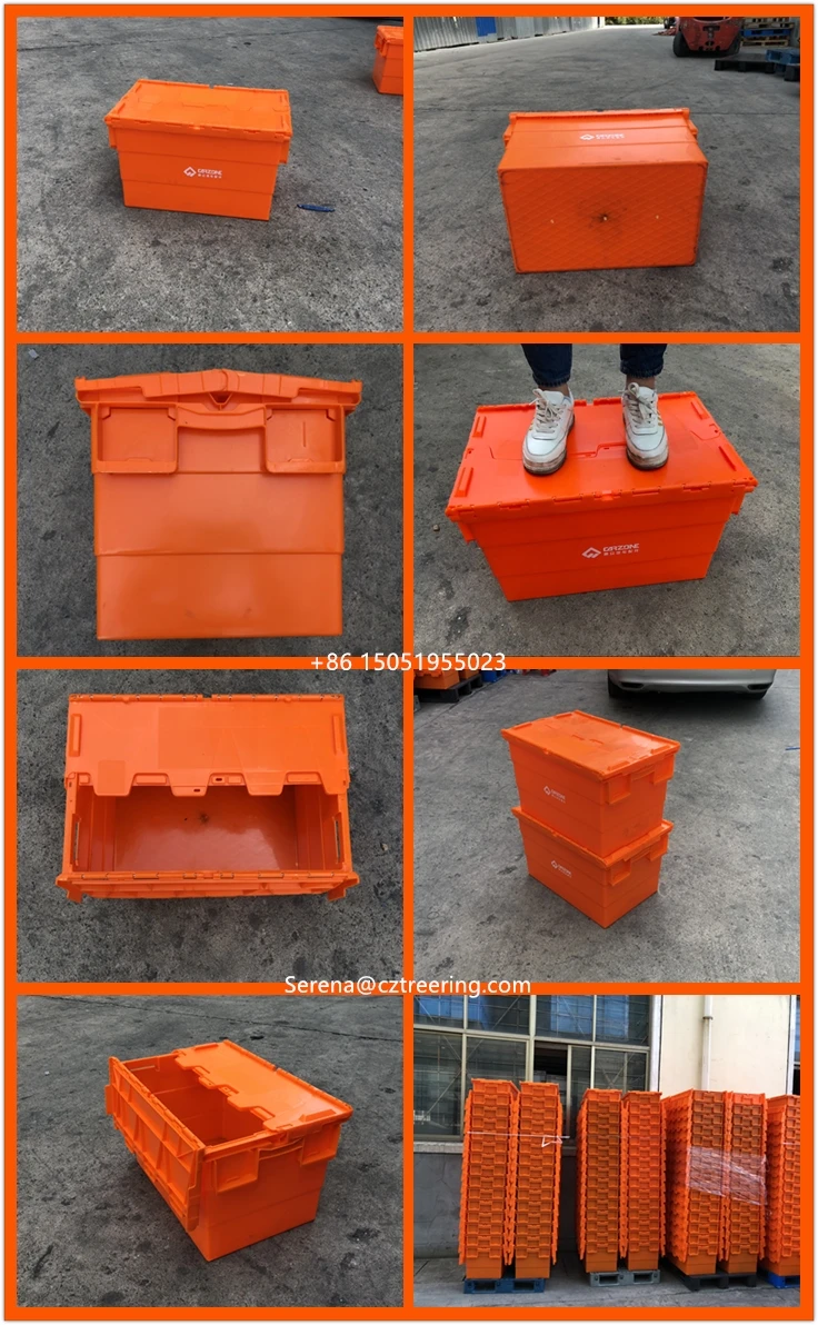 Treering Plastics Heavy Duty Orange Color Stackable Nest Logistic ...