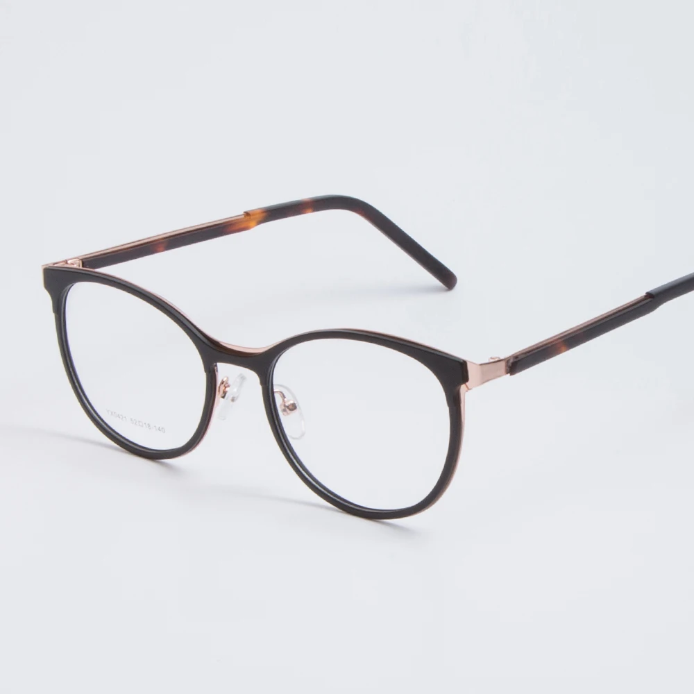 

Ready goods YX0421 High Quality Female TR90 Vintage Shape Retro fashion mix Matel round Glasses