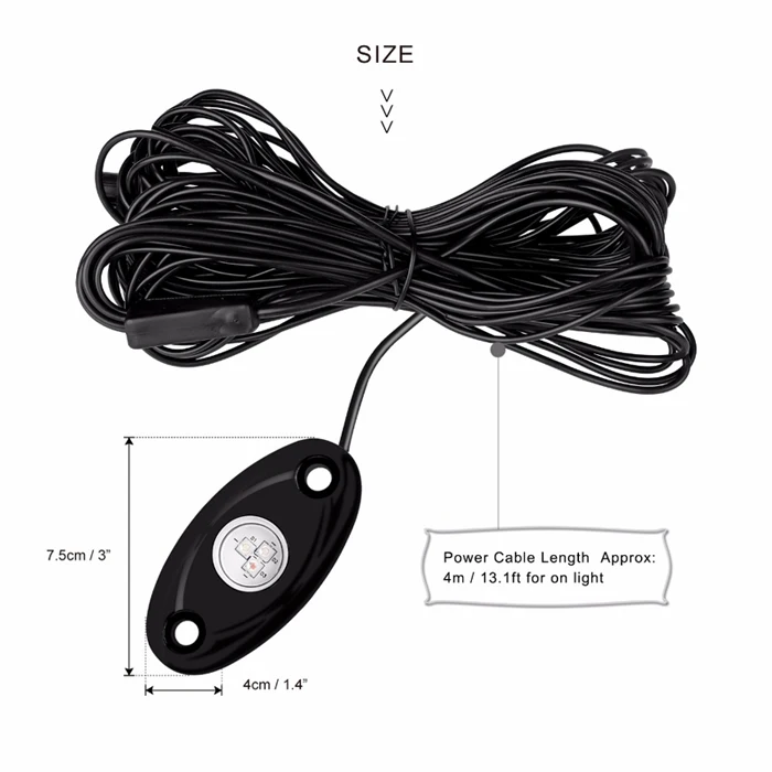 Hot selling led boat ambient lighting car boat exterior lights 4 pods rgb led rock light kit.jpg