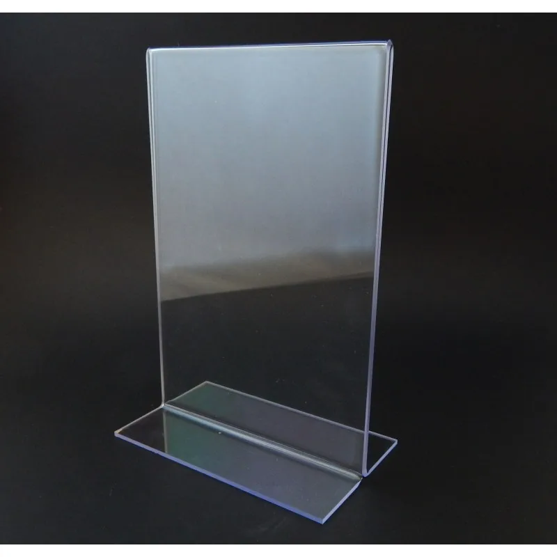 Vertical Clear Plastic L Shape Slanted Acrylic Sign Holder 8.5x11 Buy