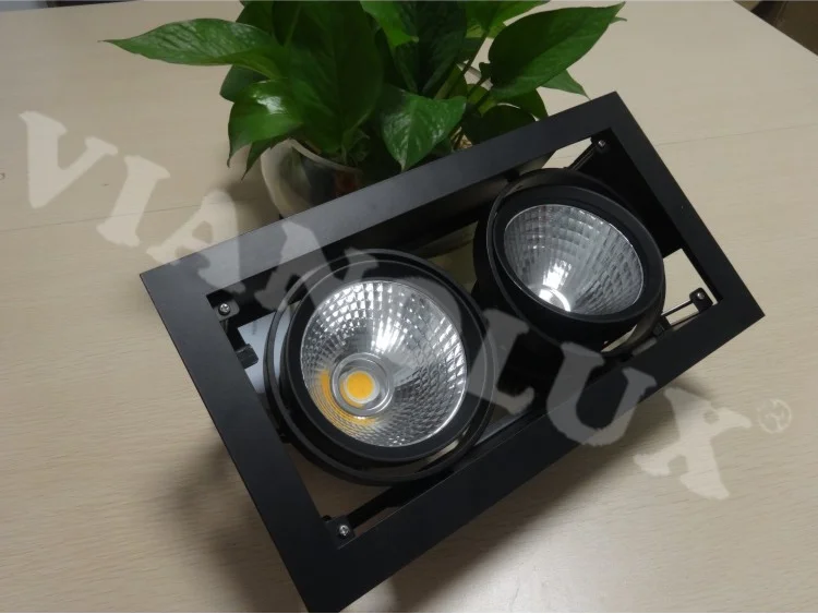 
Professional Made COB 2*28w 2*32w double heads square led ceiling spot light,recessed double spotlight 