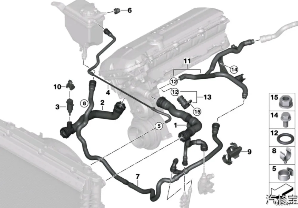 High Performance Expansion Tank Coolant Pipe 17127508012 For Bmw E65