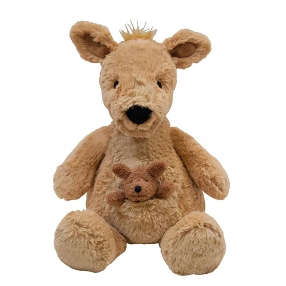 custom design baby soft toy lovely brown kangaroo plush toy