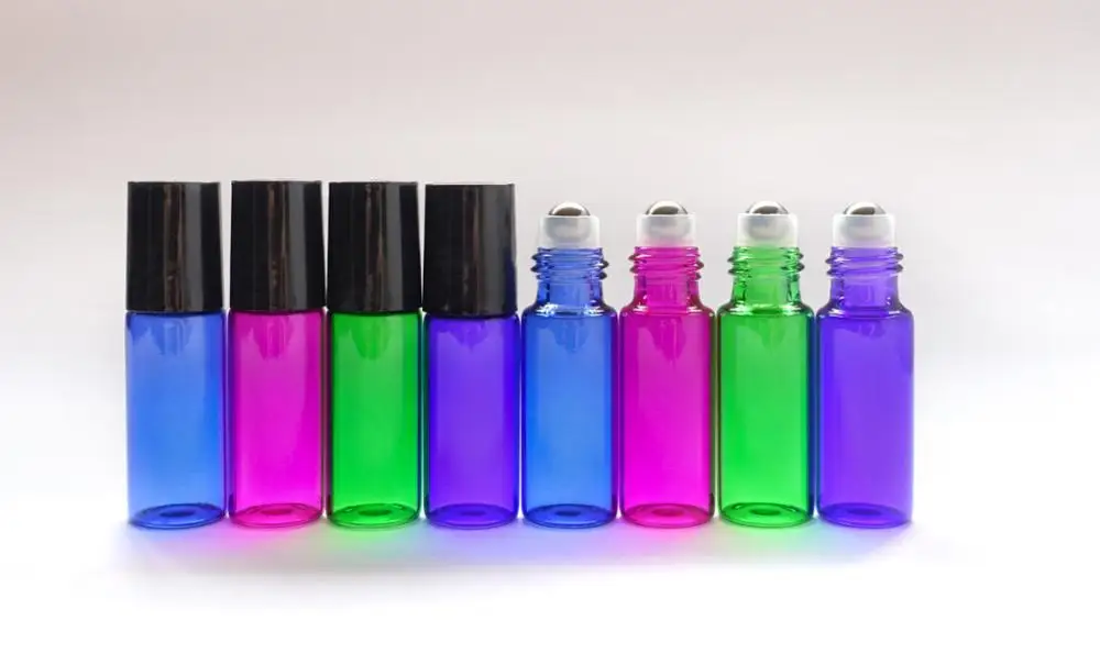 Essential Oil Roller Bottles Rainbow Color Glass Bottle 10ml Roller ...