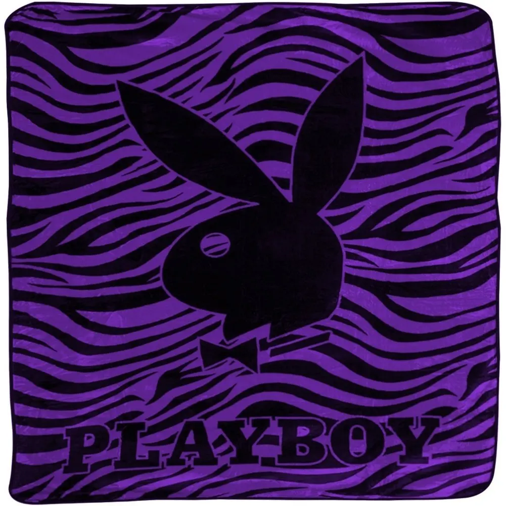 Buy Playboy Classic Bunny Purple Zebra Stripes Queen Blanket In Cheap Price On Malibabacom