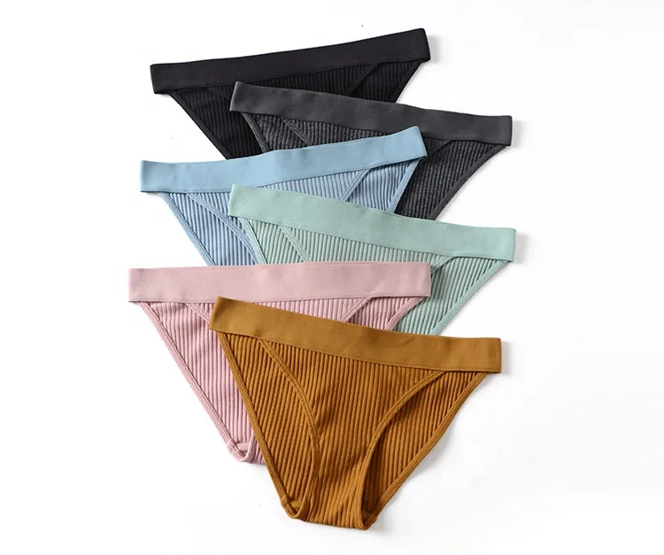 Solid breathable cotton seamless women's panties briefs underwear