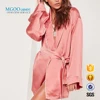 Wholesale Pajamas Women Custom Silk Robe Plain Pink Kimono