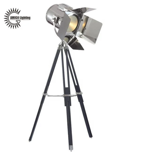 stainless steel tripod floor lamp