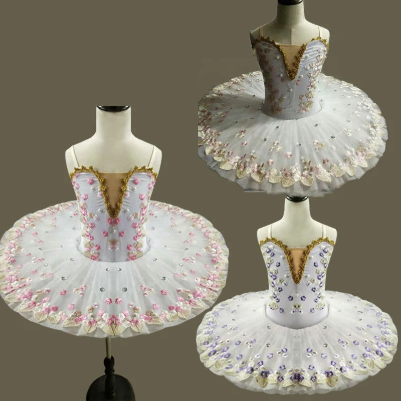 Girls Ballet Dress White Swan Lake Classical Ballet Tutus Kids Ballet Dresses Children Ballerinas Performance Wear DNV10927