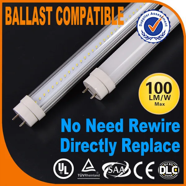 No need rewire directly replace ballast compatible led fluorescent light