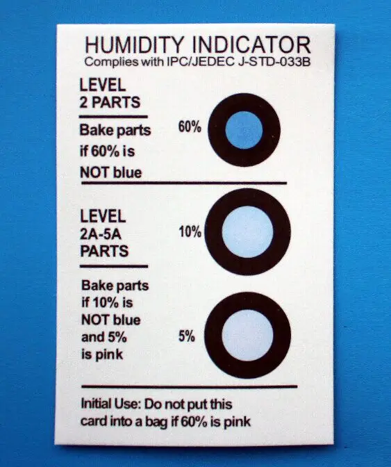 Esd Hic Humidity Indicator Card Metal Can Packing - Buy Hic Cards For ...