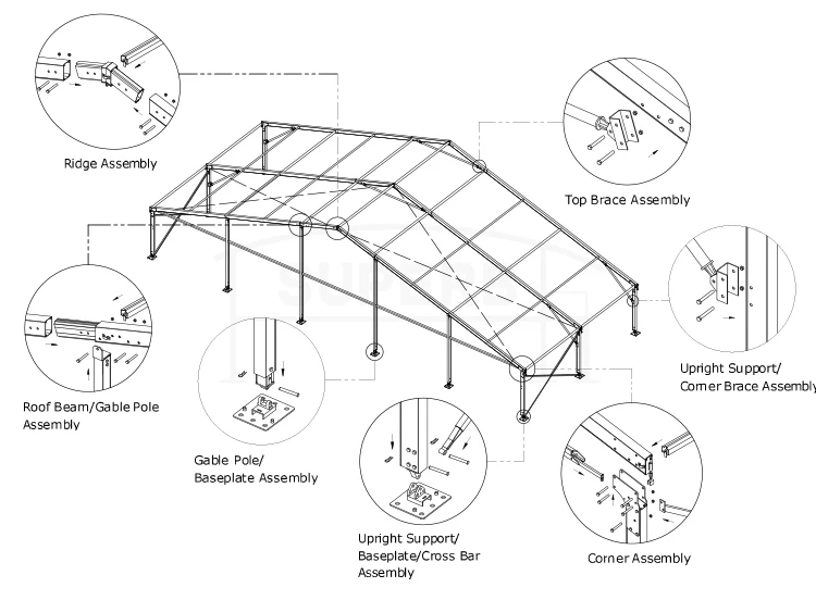 15x20 High Quality Warehouse Tent Industrial Storage Tents House For ...