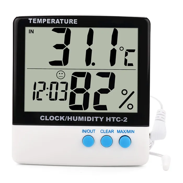 

Hydroponics CE thermo hygrometer temperature meter humidity Max Min Probe Indoor Outdoor Digital Room Thermometer