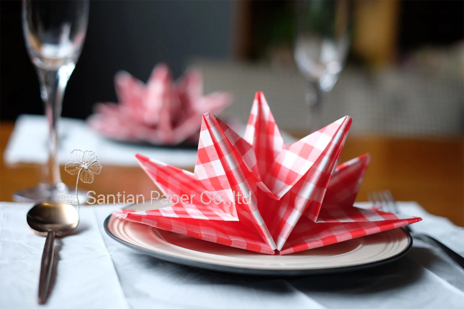 Color Fancy Pre Folded Paper Napkins,Origami Paper Napkins For