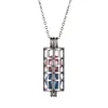 Best Selling New Design Silver Plated Long Grid Cage Diffuser Locket Necklace