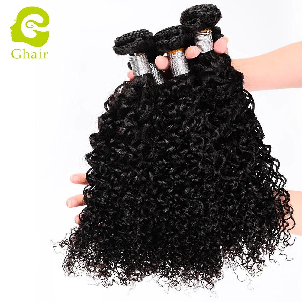 

Black hair weave with closure deep curly human hair natural color human hair weave, 1b#