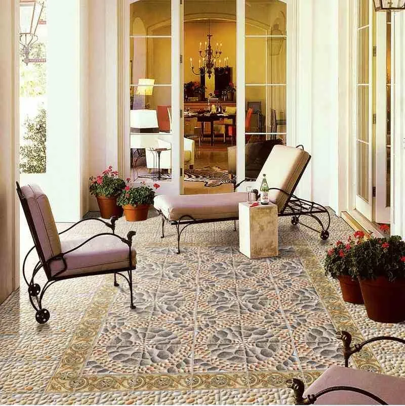 Good Quality Mexican Cream Rose Color Polished Glossy Vitrified Tile