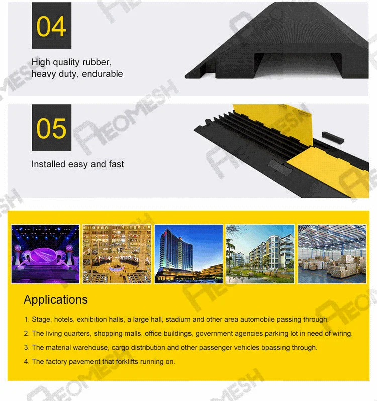 Cable Ramp Floor Protector/1 channel cable ramp/rubber cable protector ramp