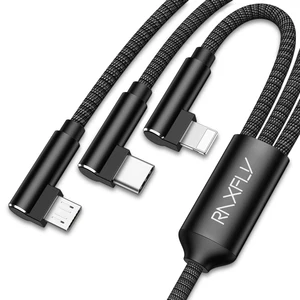 Great Free Shipping RAXFLY Nylon Braided Phone Charger Gaming Cable Usb 3 In 1 For Samsung For iPhone