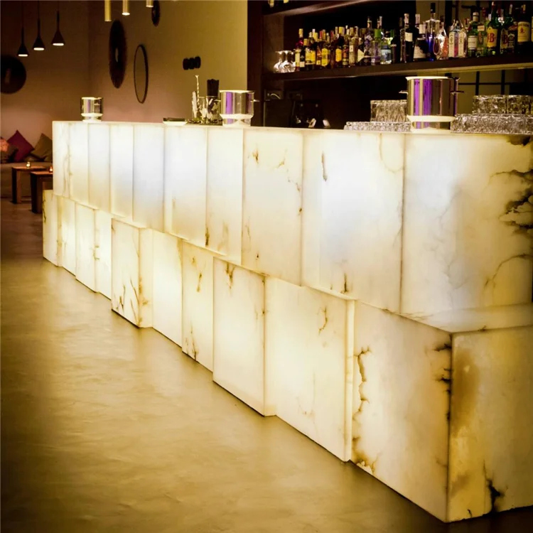 Hot Sale Alabaster Translucent Countertop Reception Desk White