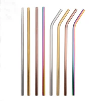 

Custom Printed 304 Stainless Steel Drinking Straws With Brush Reusable Metal Straws