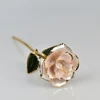 24K Gold Plated Wedding Decoration Pearl White Flowers Rose With Crystal vase