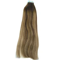

New Arrival in Stock Balayage Color T4/27 P #4 Tape in Indian Remy Human Hair Balayage Tape Hair Extensions