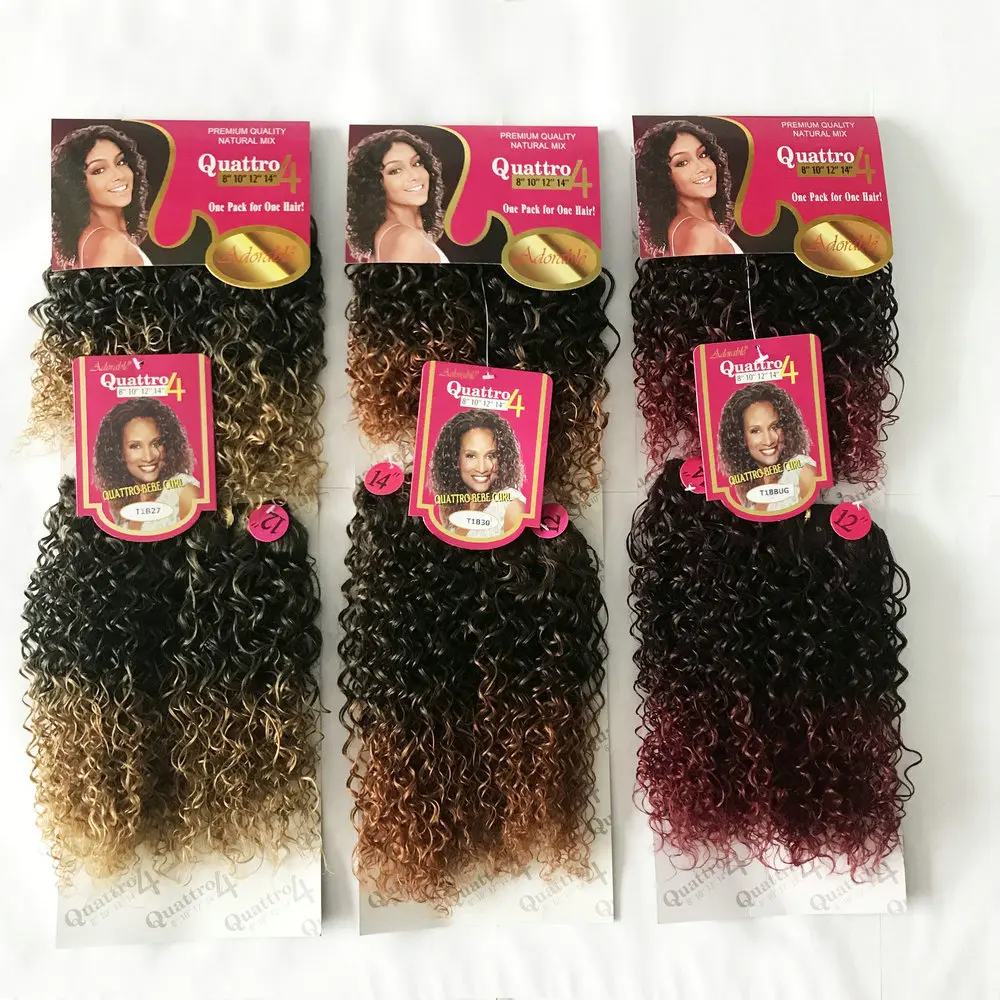 

heat resistant bebe curl synthetic hair afro kinky curl 4pcs in a pack