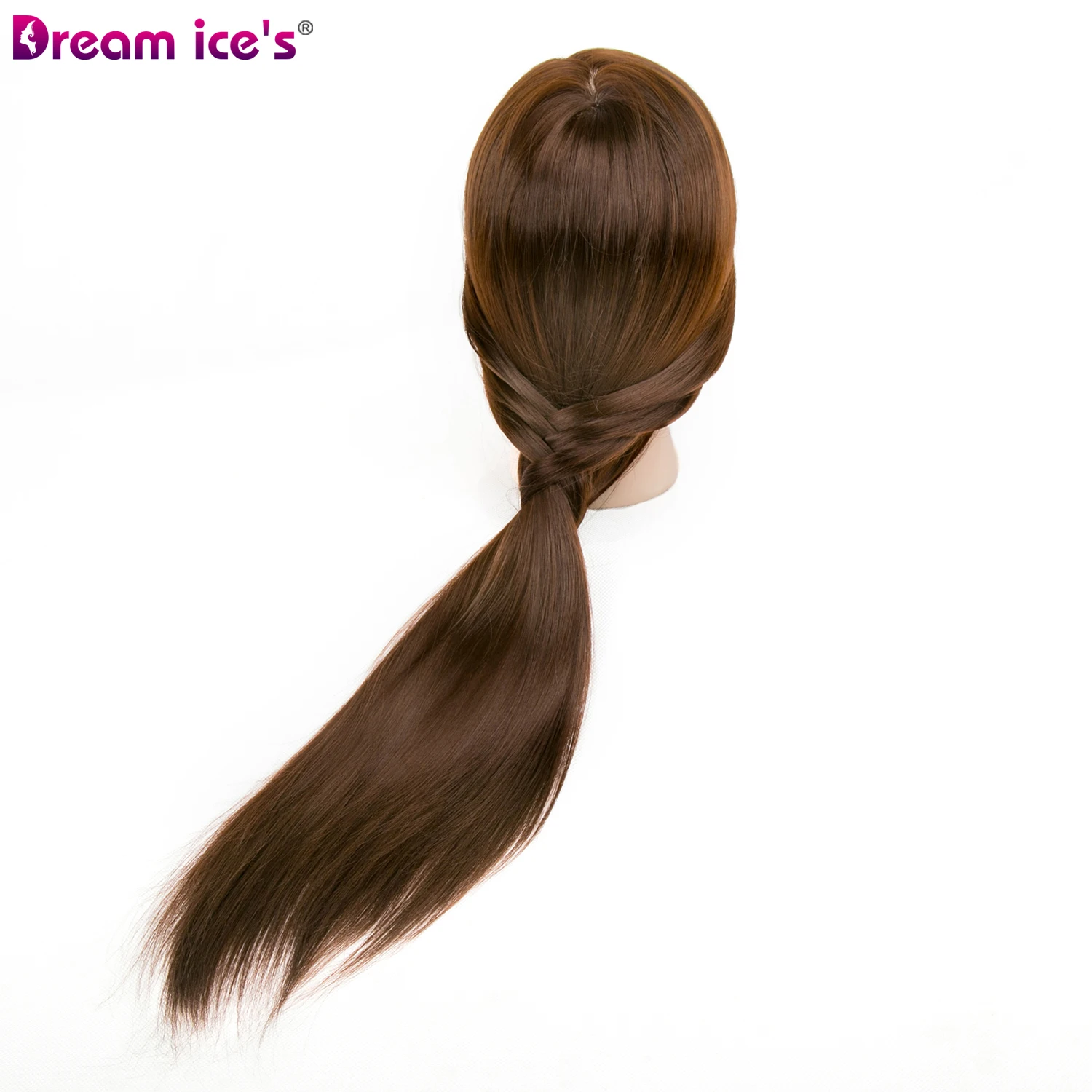 2018 cheap price 50cm 220g brown color synthetic hair training head