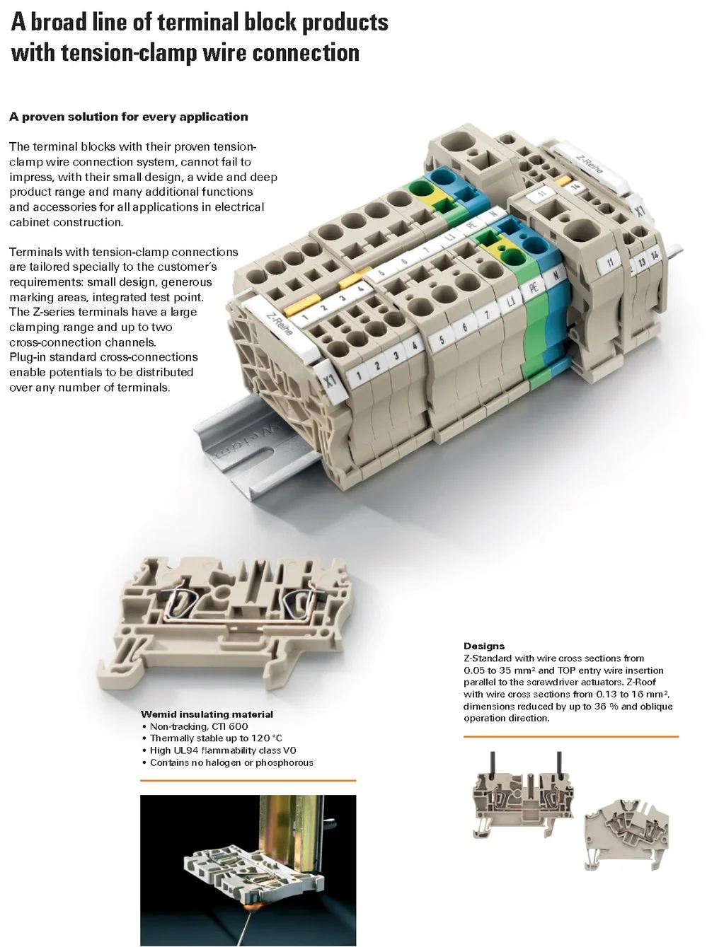 Push In And Spring Terminal Block Connectors Weidmuller Zdu 2.5/3an 3