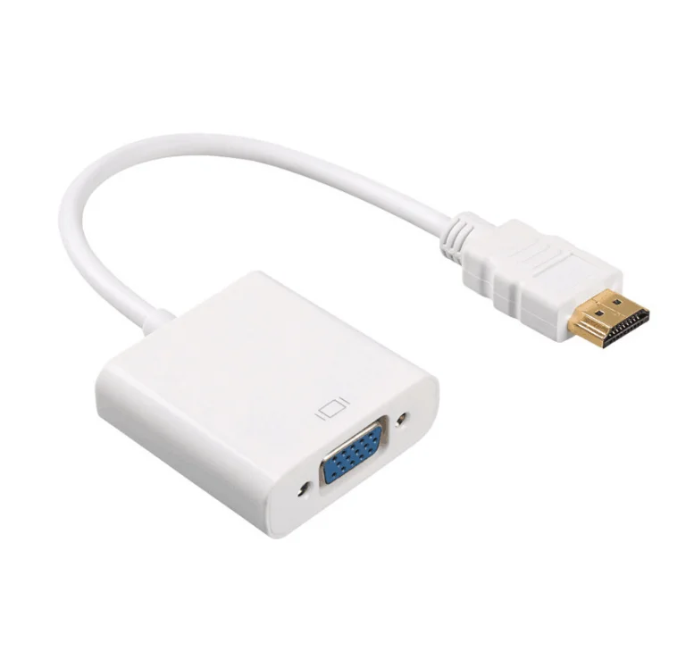 

1080P high quality hdmi to vga with audio power adapter converter, White/black