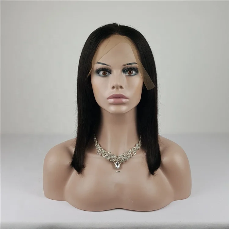 

Highknight Brazilian Human Hair Short Bob Lace Front Wig With Baby Hair