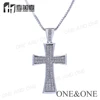 brass cz micro pave cz diamond cross charm pendant