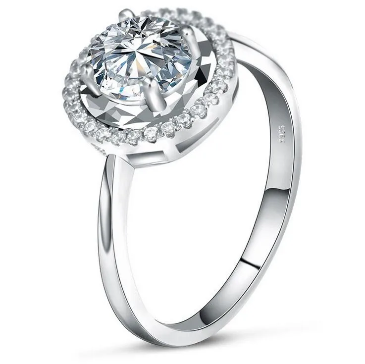 

Fine jewelry 100% 925 Sterling Silver Ring inlay zircon ring Free shipping