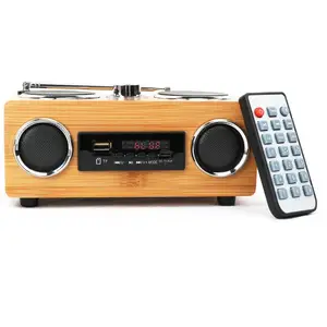 Bamboo Wooden Bluetooth Portable Speaker Laptop
