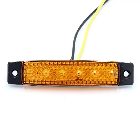6 LED Amber Side Trailer Rear Side Marker Lights for Trucks