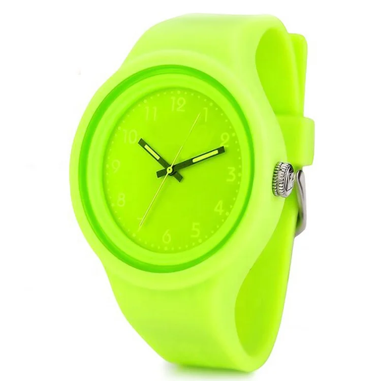

2019 waterproof colorful wrist silicone jelly watch with customs logo, Black;white;orange;green;blue;yellow