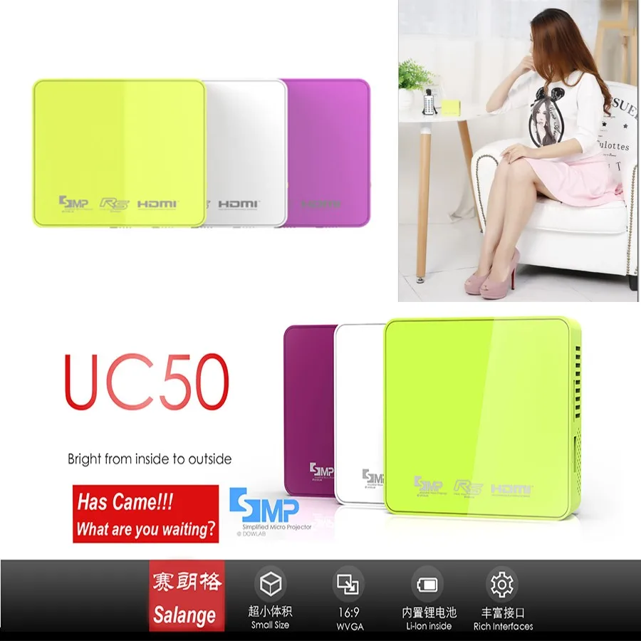 

Salange Super MiNi Pico DLP Projector UC50 Micro DLP Projector Built in 1000mAh Battery