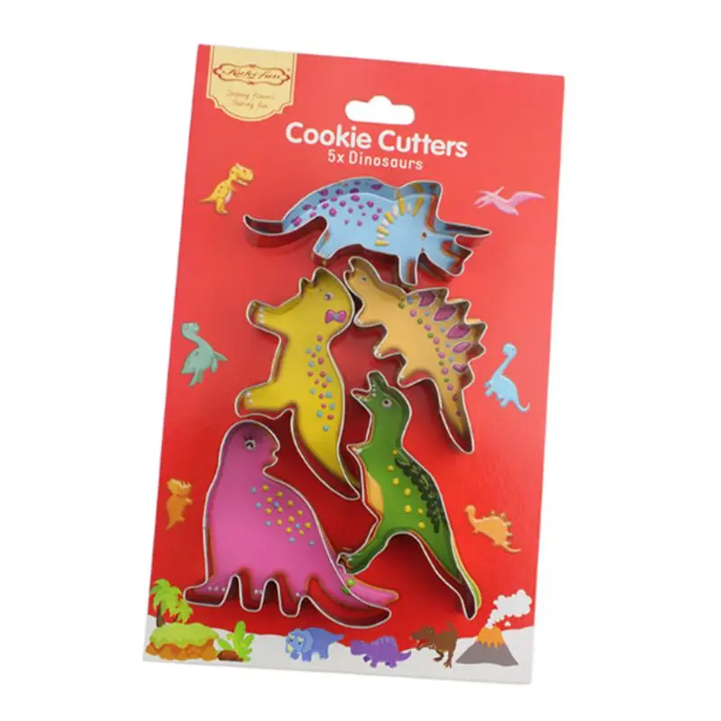 

Lixsun 5pcs/set Dinosaur Kids Biscuit Cookie Cutter Mold Set 3D Biscuit Sugarcraft Dessert Baking Mould Fondant Cake Decorating