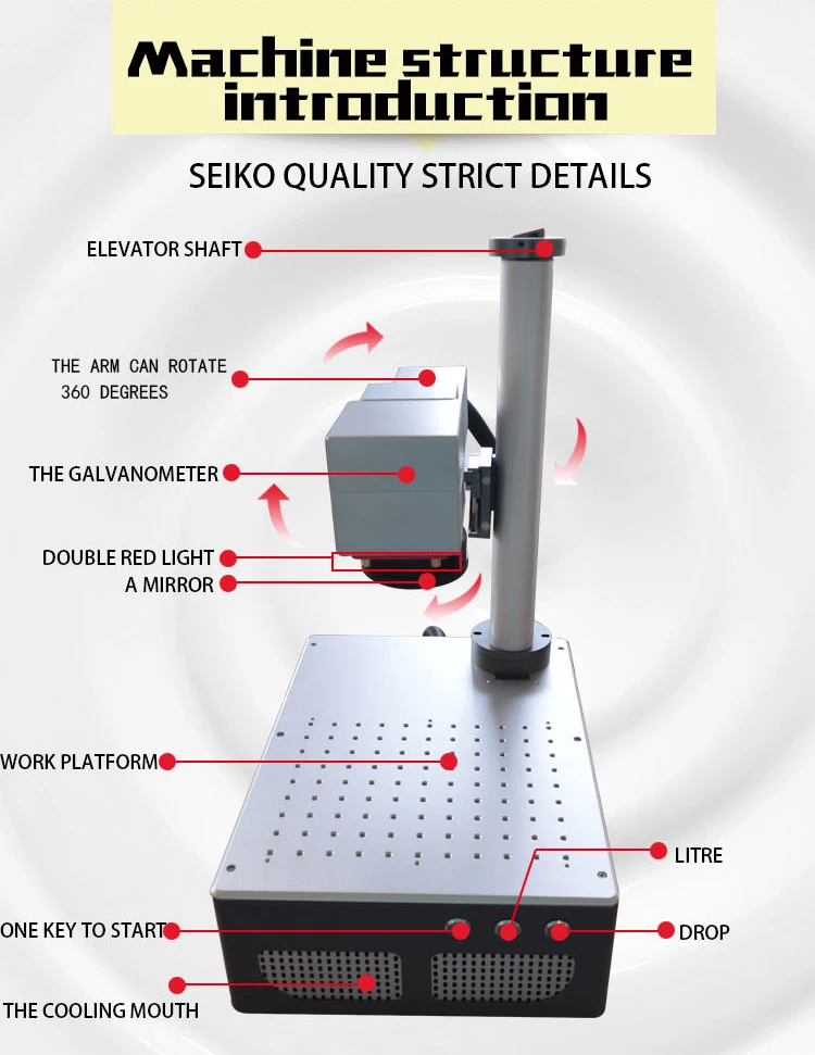 30W S5 Fiber laser marking cutting machine for metal steel gold