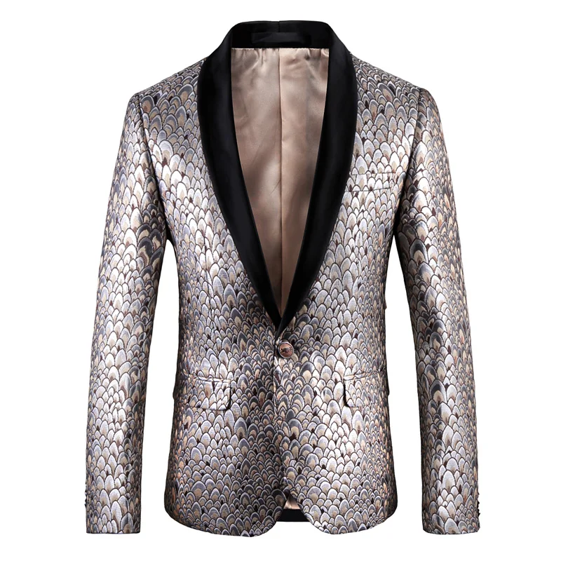 

Silver Color Tailor Blazer One Button Wedding Suits for Men, As image shows