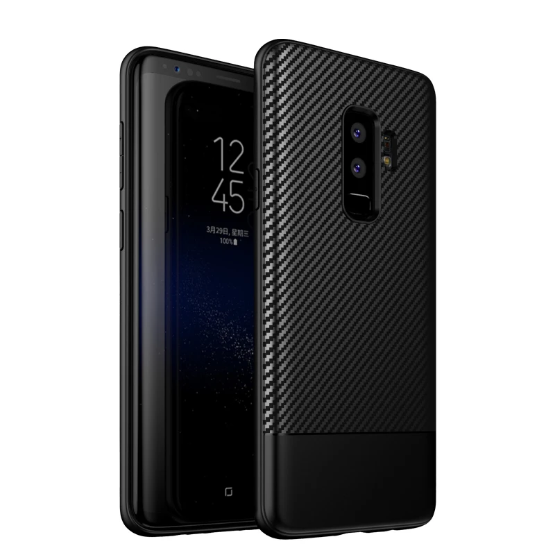 

Viseaon Original carbon fiber texture soft mobile cell phone case for Samsung Galaxy s9 plus bumper shell accessories