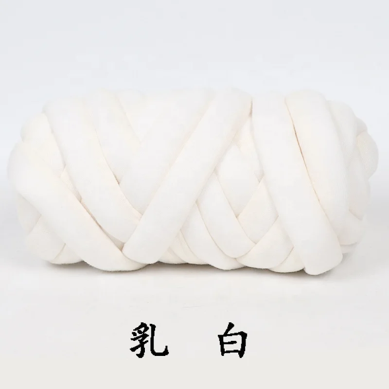 
100% wool yarn cotton tube yarn hand knitting giant cotton tube filled braid yarn 