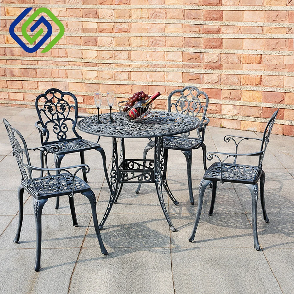 Cast Iron Cast Aluminum Patio Cement Home Garden Table And