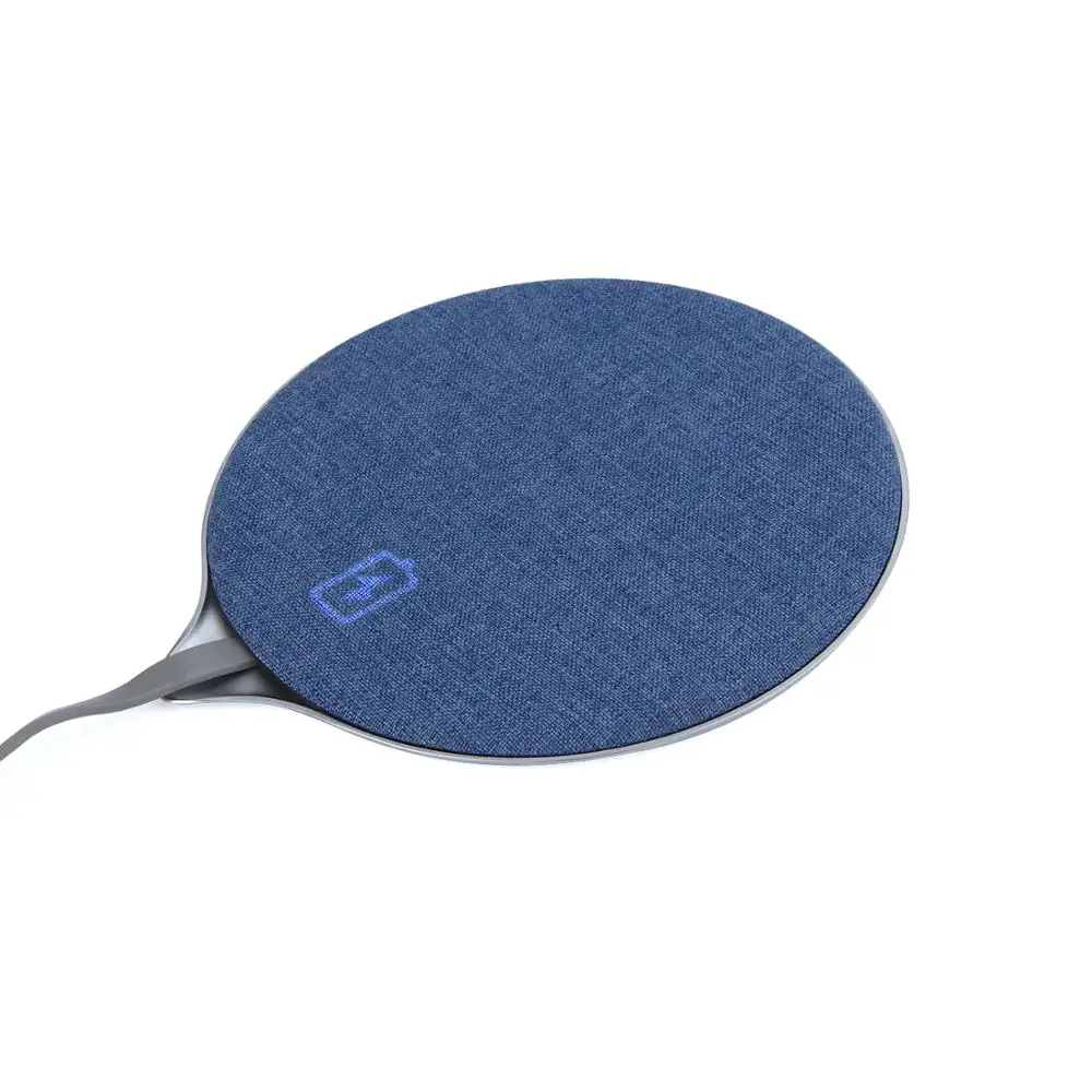 

New QI Fashion Fast Wireless Charging Pad Jean Fabric Design, Silver bottom + different color jean fiber