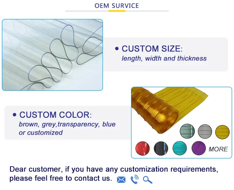 Dop Grade Ribbed Soft Colour Clear Warehouse Flexible Plastic Pvc Door Curtain