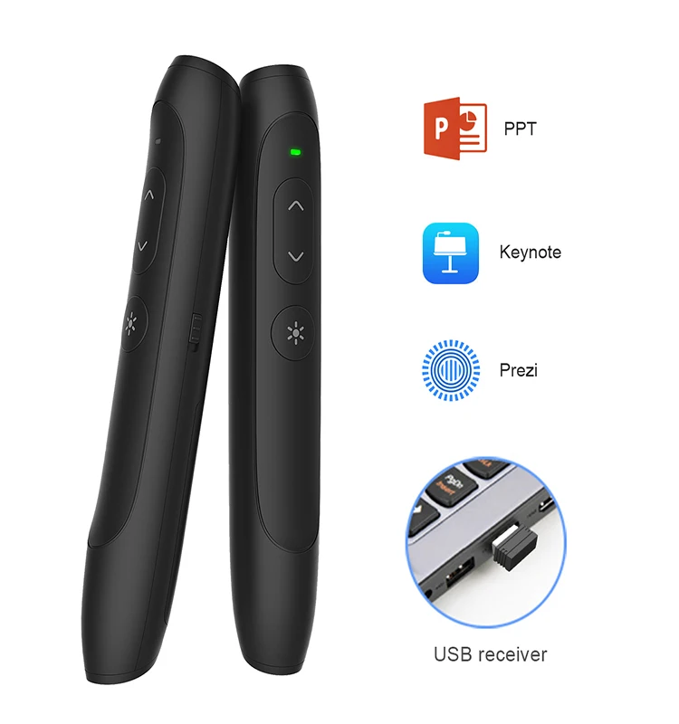 Hot selling RF 2.4GHz wireless usb remote laser presentation pointer pen